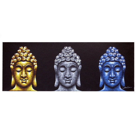 Buddha Painting - Three Heads Black - Luna Panther