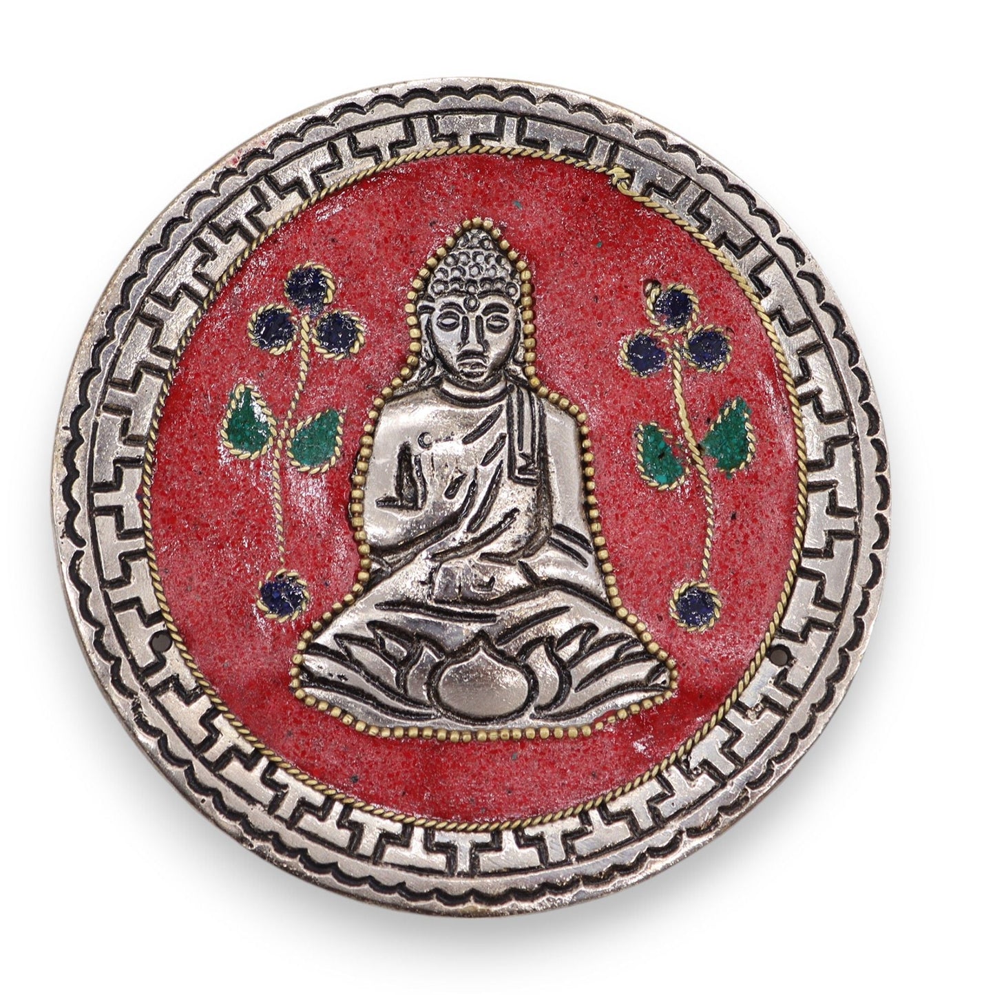 Polished Buddha Red Decor Incense Holder featuring natural patterning and unique variations - Luna Panther