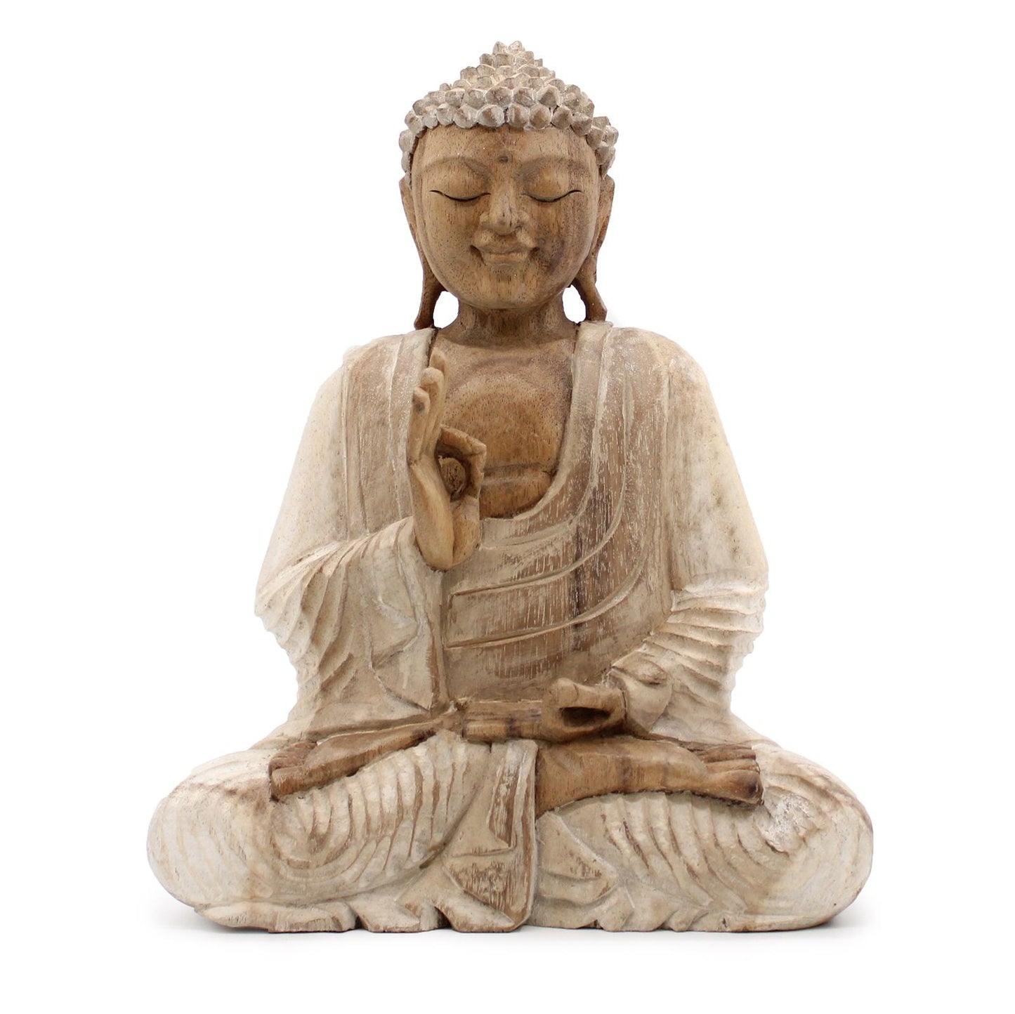 Buddha Statue Whitewash - 30cm Teaching Transmission decorative Buddha statue at Luna Panther