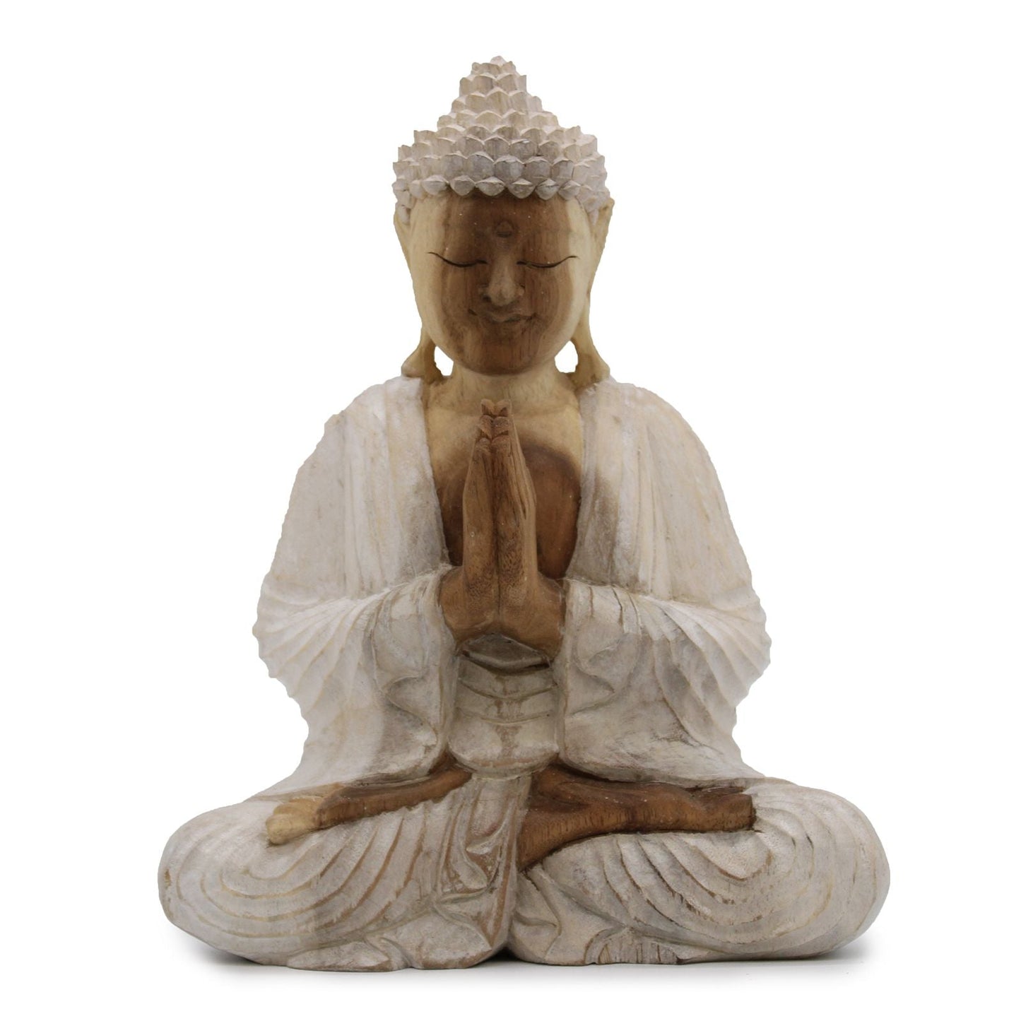 Buddha Statue Whitewash - 30cm Welcome decorative Buddha statue at Luna Panther