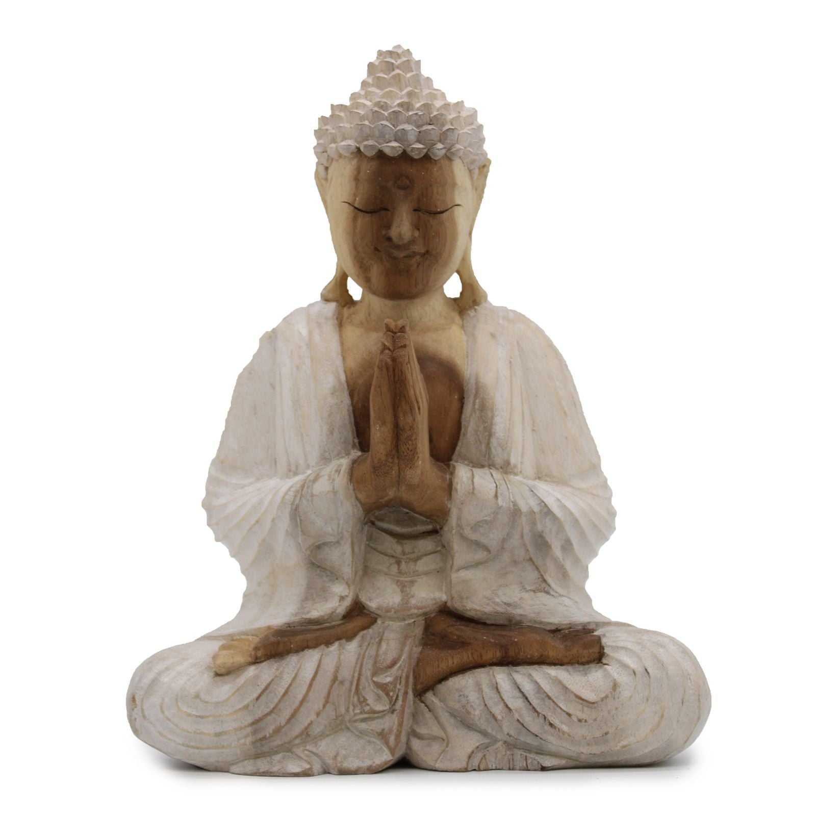 Buddha Statue Whitewash - 30cm Welcome decorative Buddha statue at Luna Panther