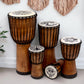 Buddha Wide Top Djembe Drum - 25cm High detail view 4 at Luna Panther