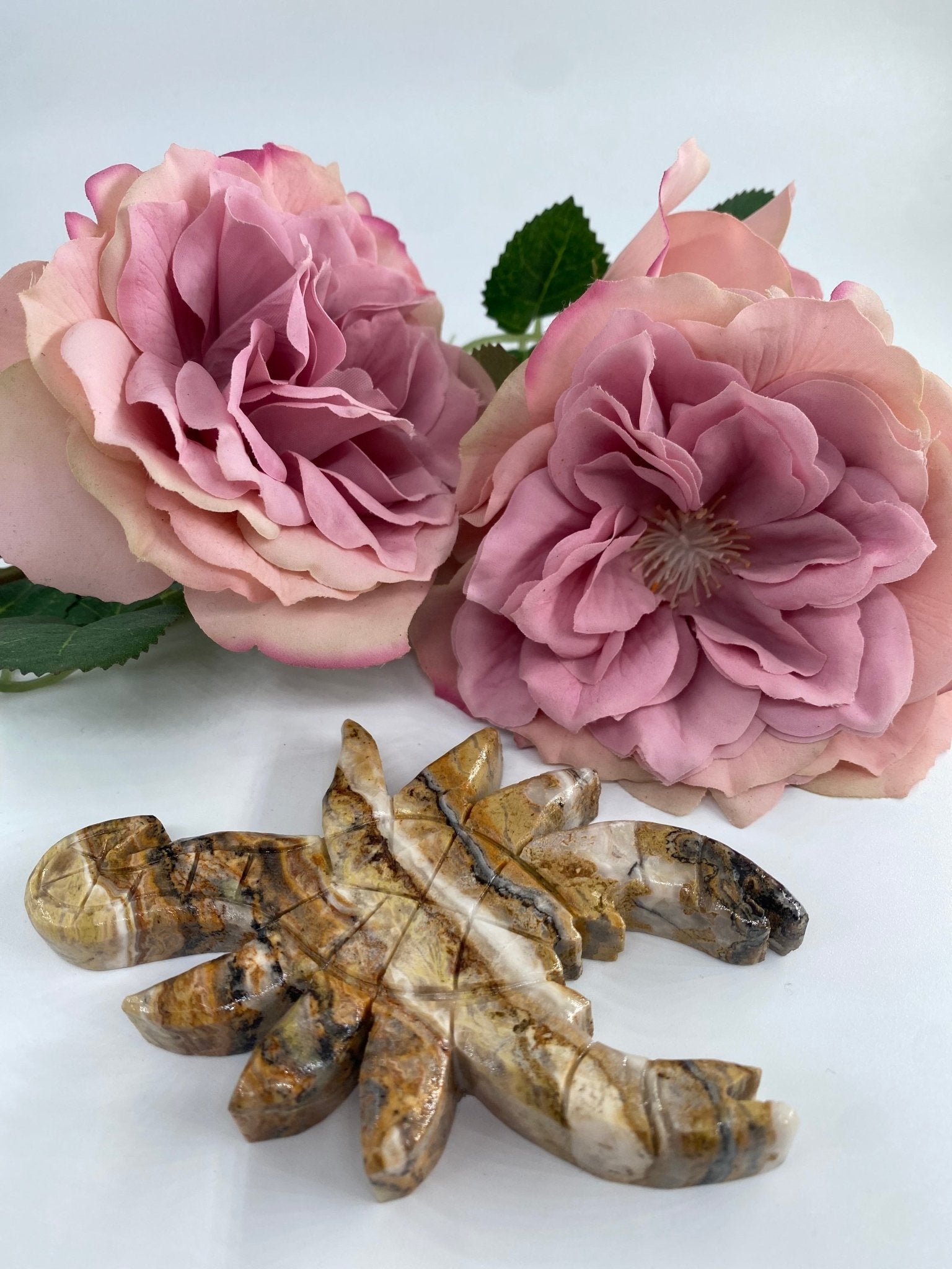 Polished Bumblebee Calcite Scorpion featuring soft translucent tone and gentle sheen - Luna Panther