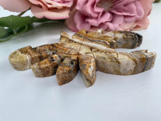 Polished Bumblebee Calcite Scorpion featuring soft translucent tone and gentle sheen - Luna Panther
