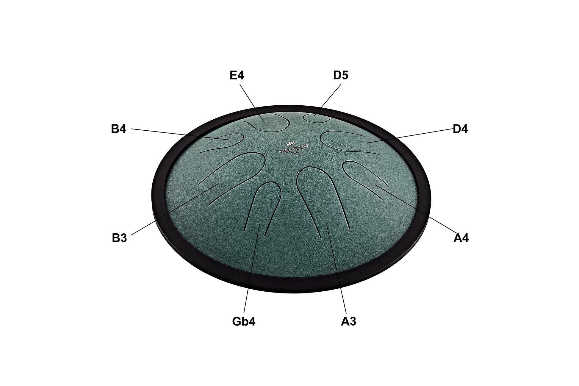 MEINL Sonic Energy Compact Steel Tongue Drum 10" - B Minor/8 Notes/432 Hz - Dark Green detail view 6 at Luna Panther