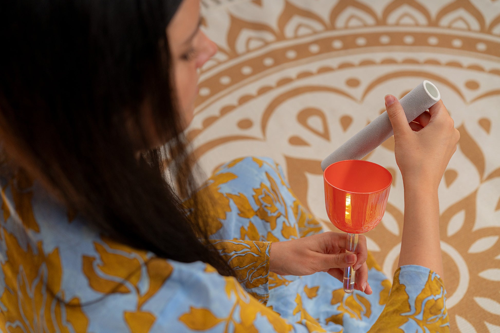 MEINL Sonic Energy 3.25" Essence Solfeggio Crystal Singing Bowl 963 Hz, Coral Reef detail view 4 at Luna Panther