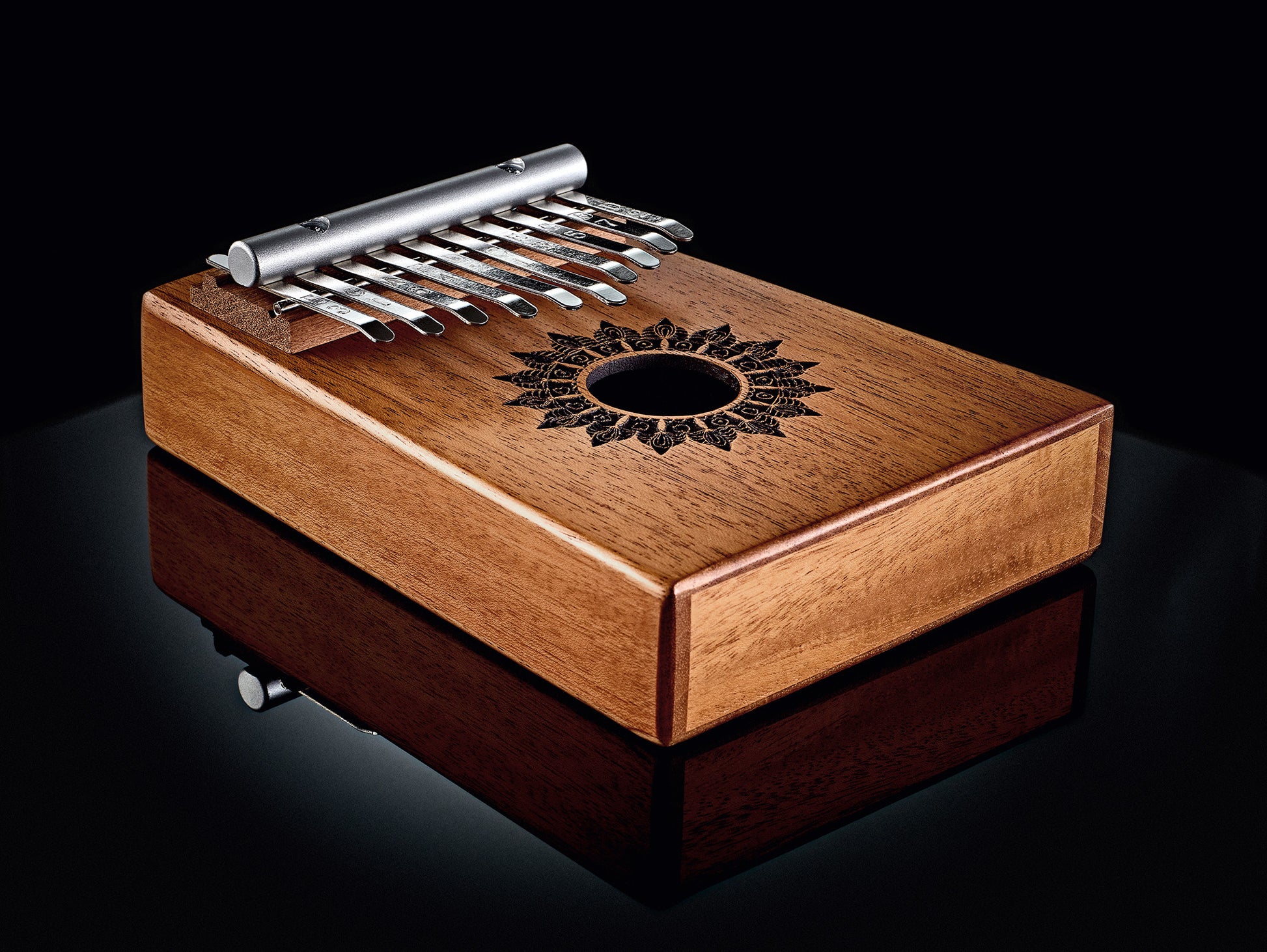 Meinl Sonic Energy Soundhole Kalimba - 10 notes / mahogany detail view 5 at Luna Panther