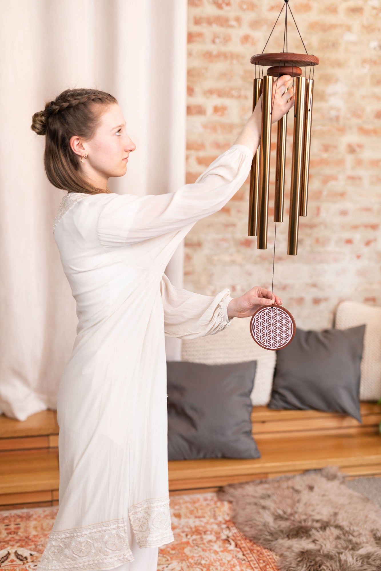 MEINL Sonic Energy Flower of Life Meditation Chime 36"/90 cm - 432 Hz - Bronze detail view 4 at Luna Panther