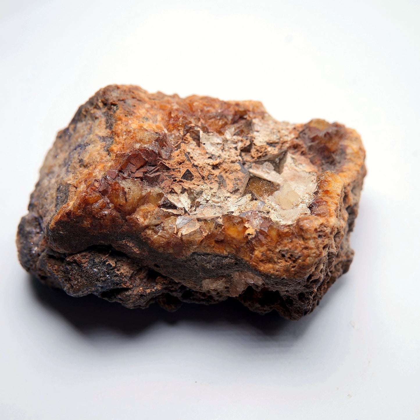 Calcite Crystal Cluster on Ironstone Matrix - 188g - Luna Panther