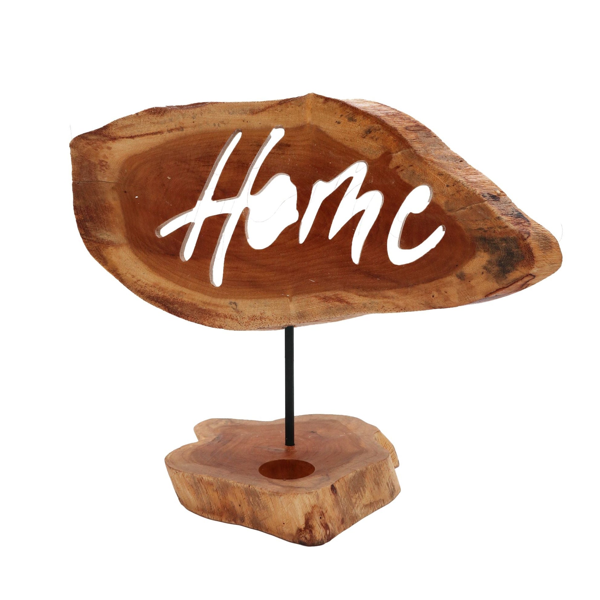 Polished Candle Holder Sign - Home featuring natural patterning and unique variations - Luna Panther