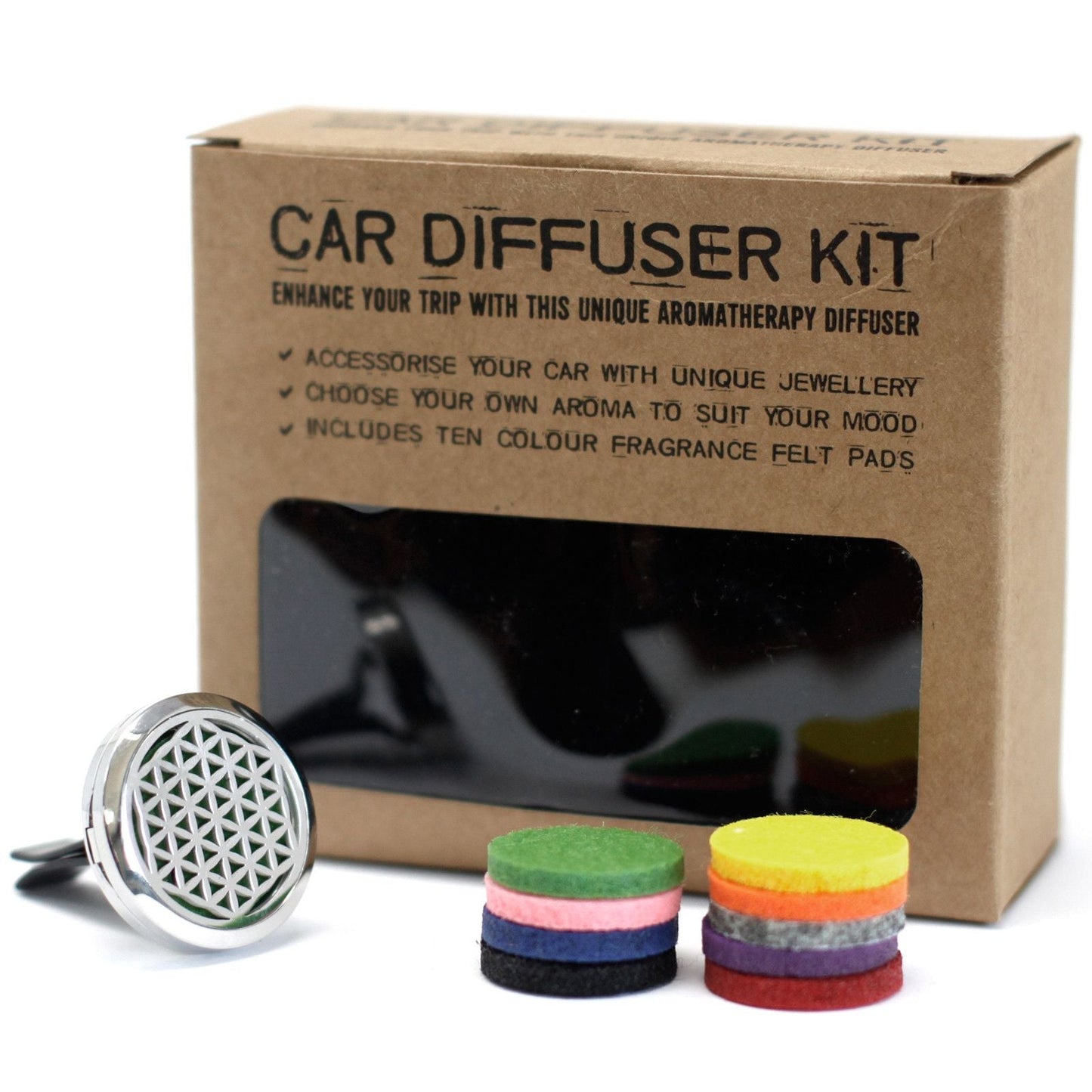 Car Diffuser Kit - Flower of Life - 30mm - Luna Panther