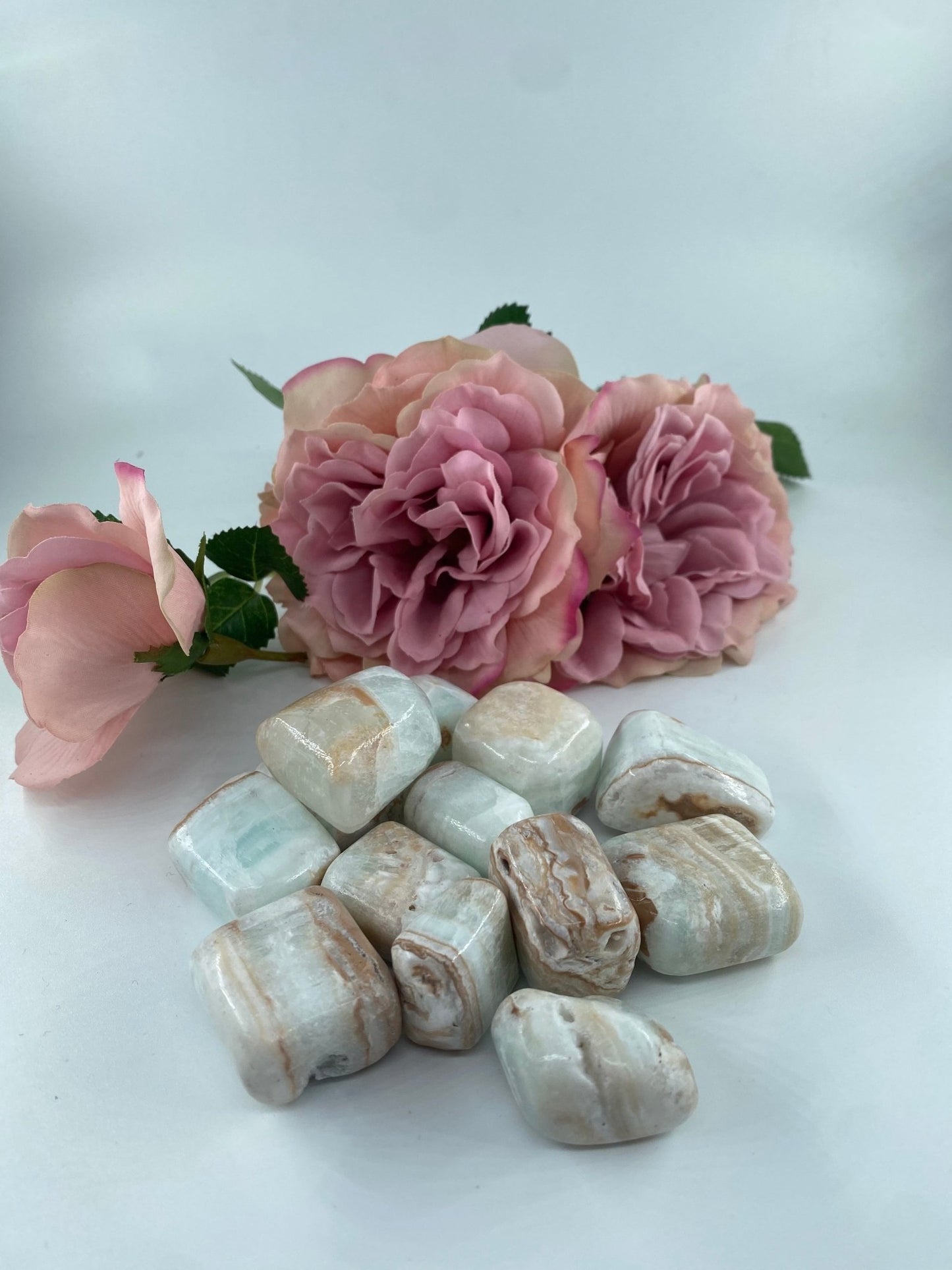 Polished Caribbean Calcite - Tumble Stone featuring soft translucent tone and gentle sheen - Luna Panther