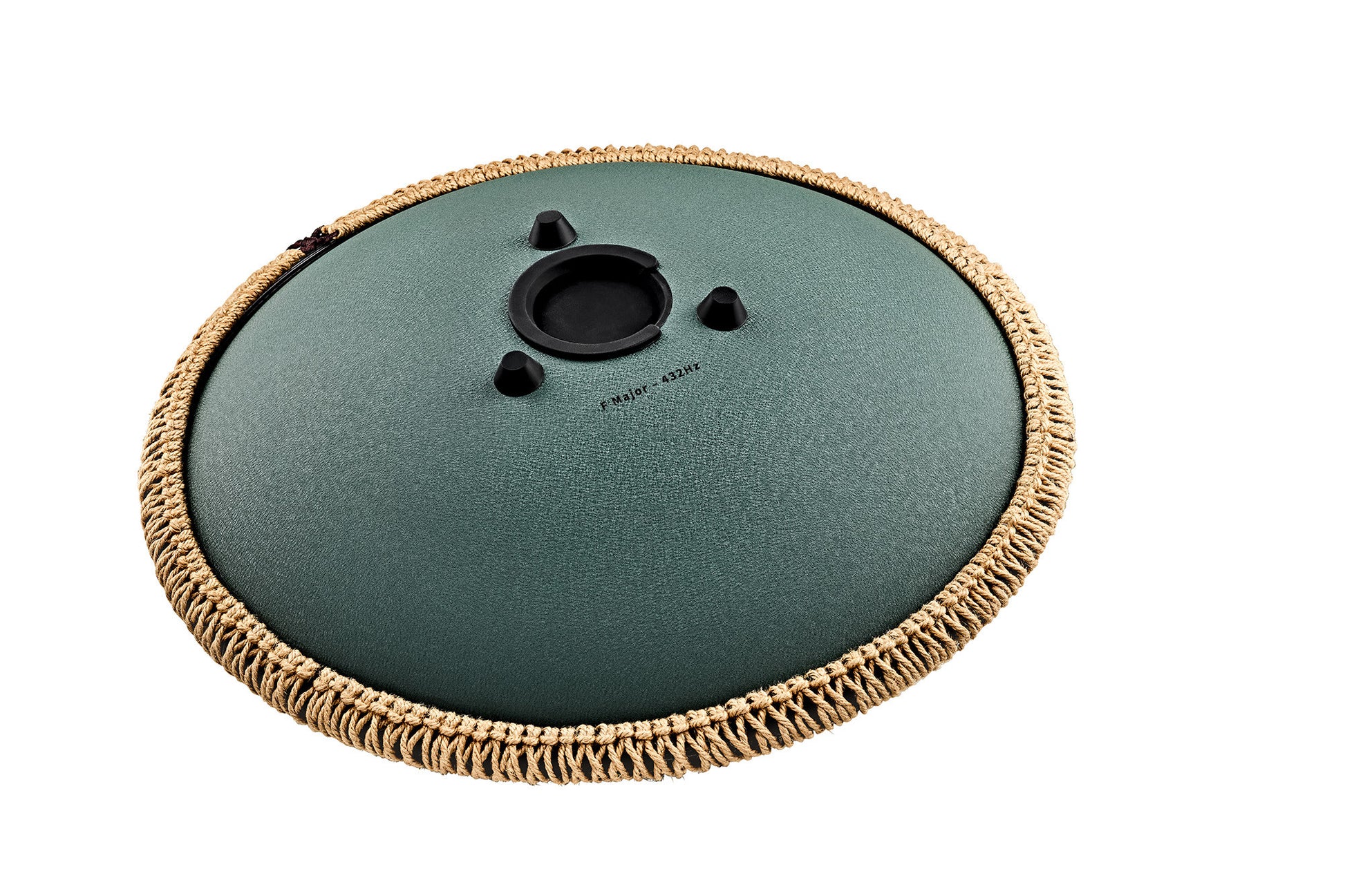 MEINL Sonic Energy Octave Steel Tongue Drum 16" - F Major/9 Notes/432 Hz - Dark Green, Engraved detail view 4 at Luna Panther