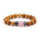 Cedarwood Heart Chakra Bangle with Rose Quartz - Luna Panther