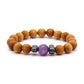 Cedarwood Third Eye Chakra Bangle with Amethyst - Luna Panther