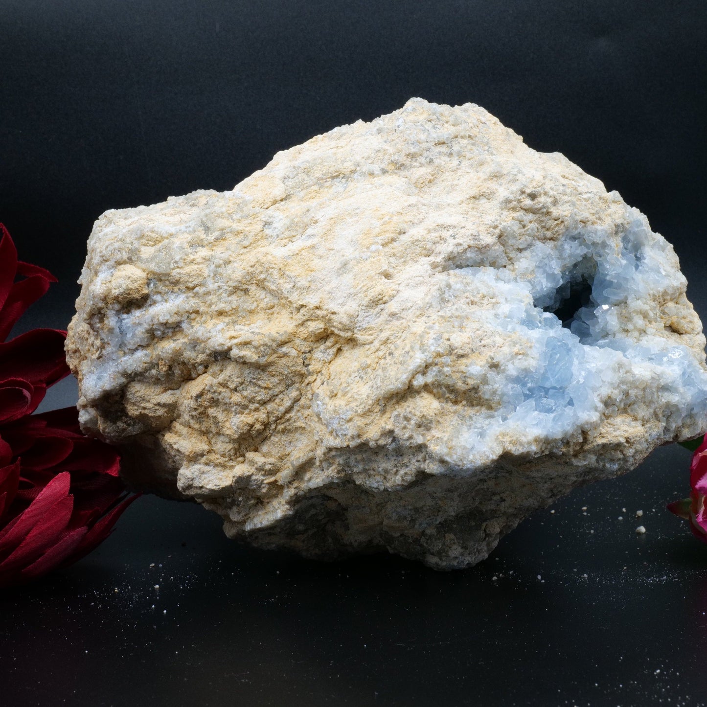 Natural Celestite Geode Cluster 3579G featuring pale sky-blue tone and soft translucence - Luna Panther
