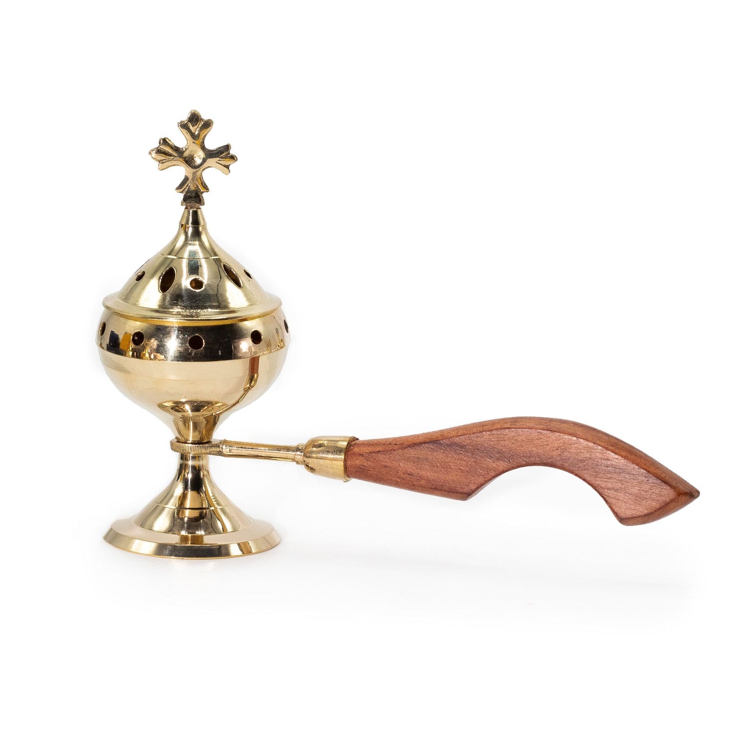 Censer Incense Burner with Wooden Handle - Cross - Luna Panther