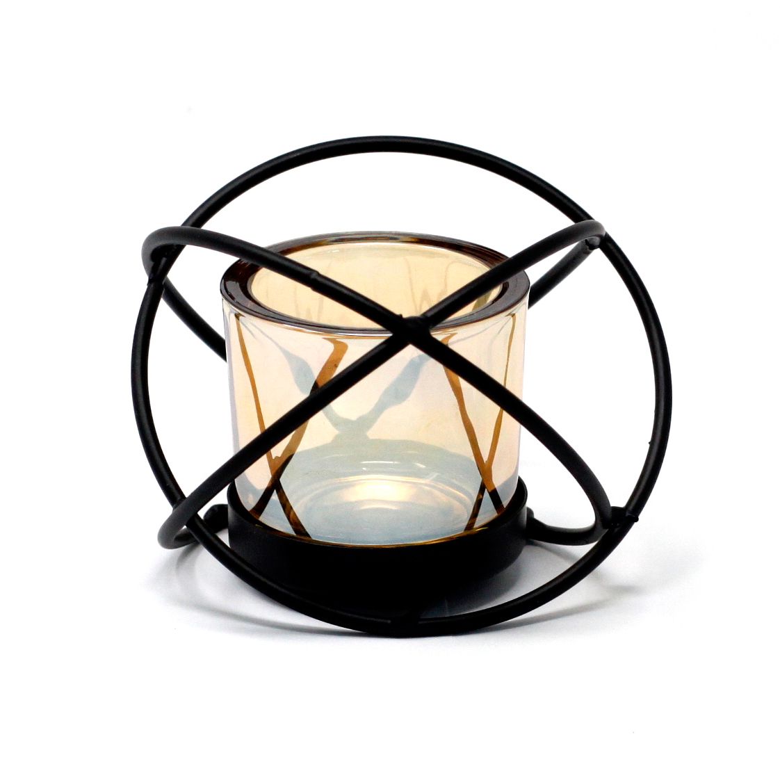 Centrepiece Iron Votive Candle Holder - 1 Cup Single Ball - Luna Panther