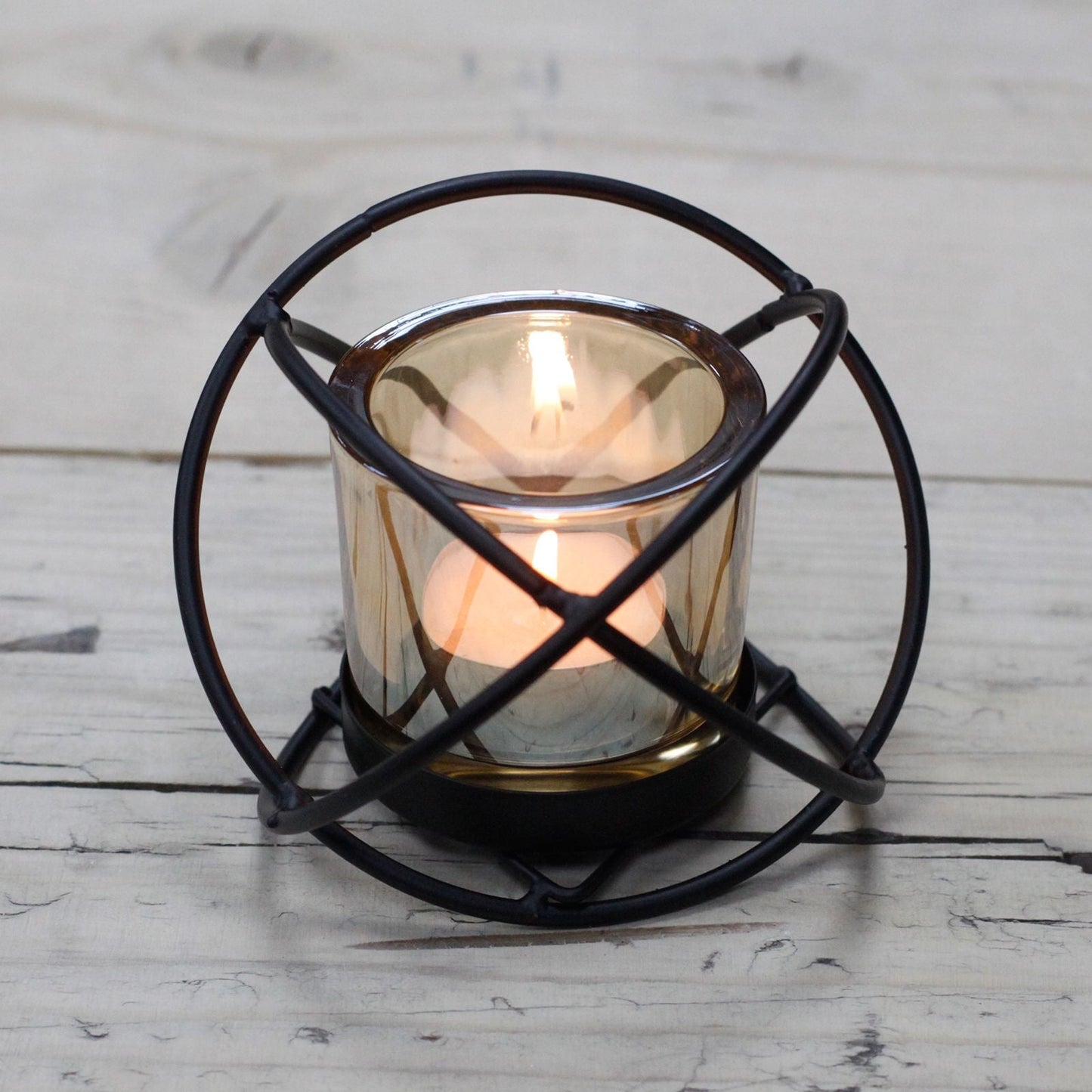 Centrepiece Iron Votive Candle Holder - 1 Cup Single Ball - Luna Panther