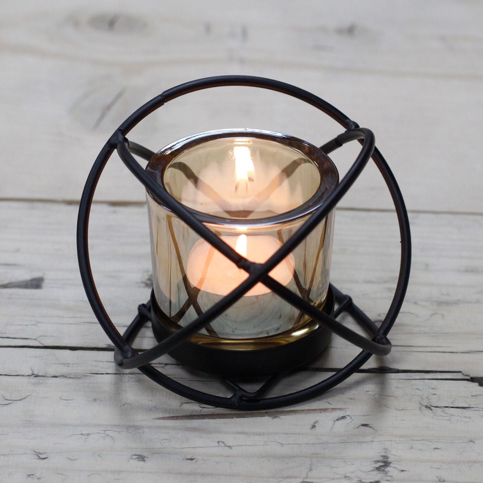 Centrepiece Iron Votive Candle Holder - 1 Cup Single Ball - Luna Panther