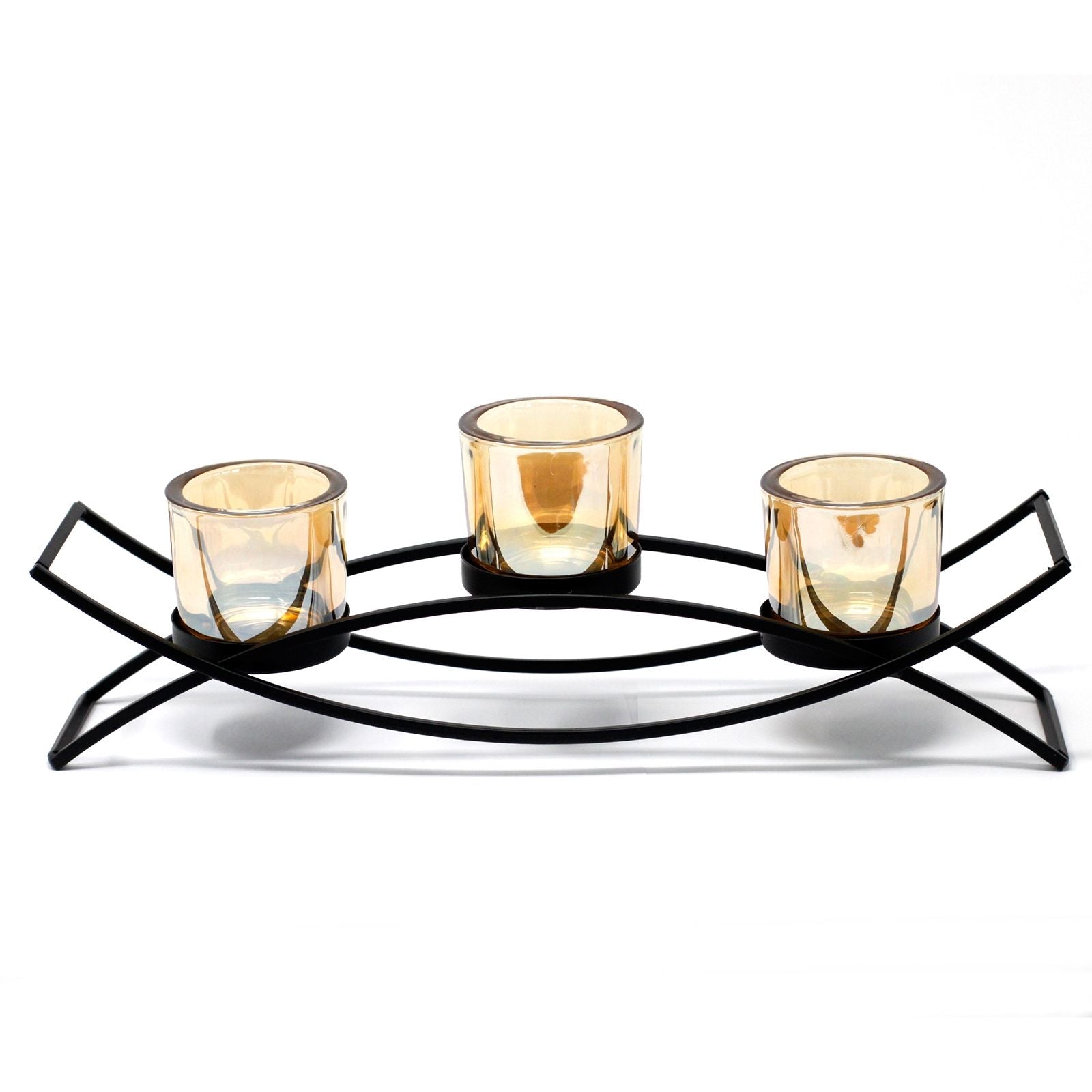 Centrepiece Iron Votive Candle Holder - 3 Cup Silhouette - Luna Panther