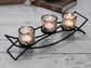 Centrepiece Iron Votive Candle Holder - 3 Cup Silhouette - Luna Panther
