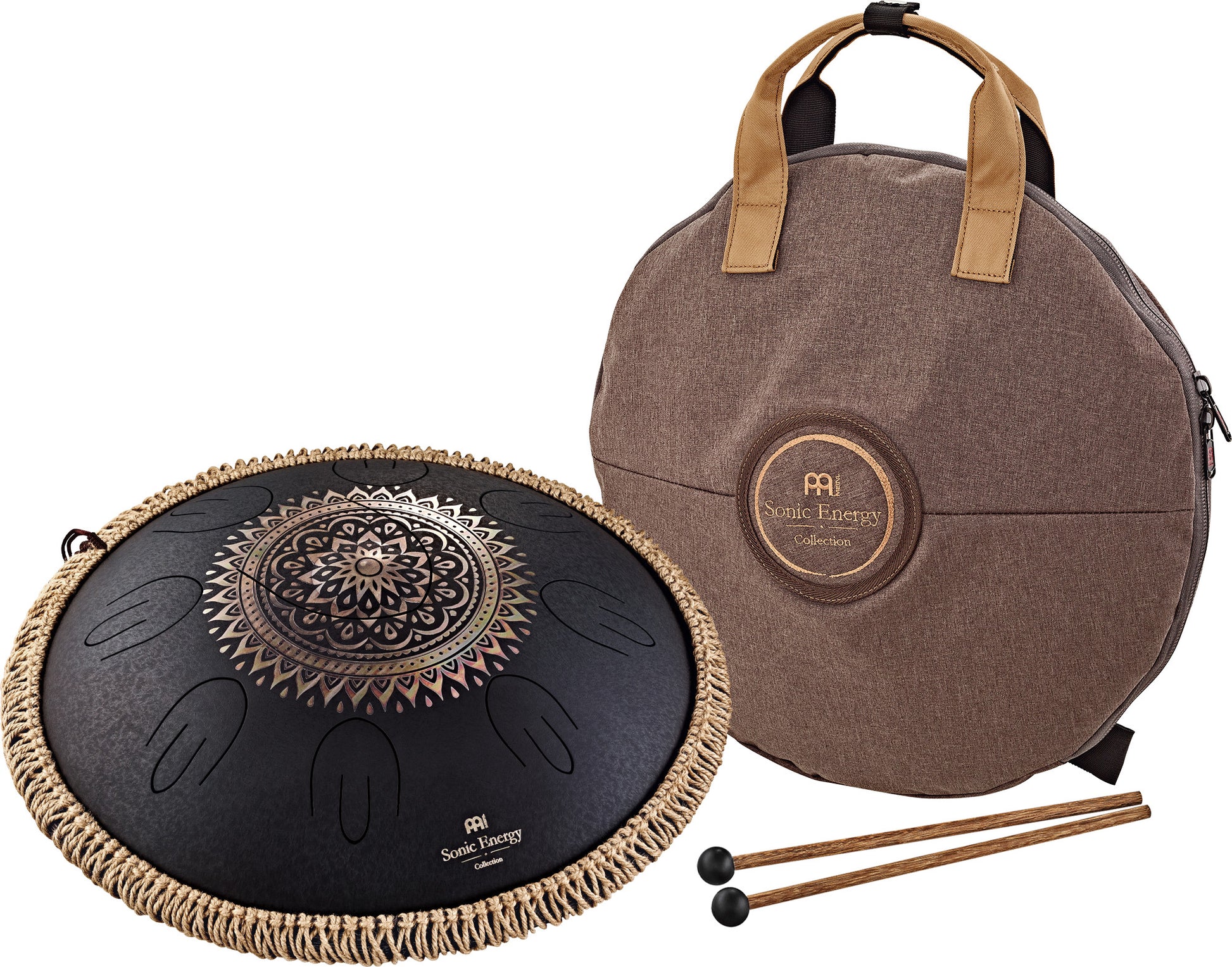 MEINL Sonic Energy Octave Steel Tongue Drum 16" - D Kurd/9 Notes/440 Hz - Lasered Floral Desig detail view 18 at Luna Panther
