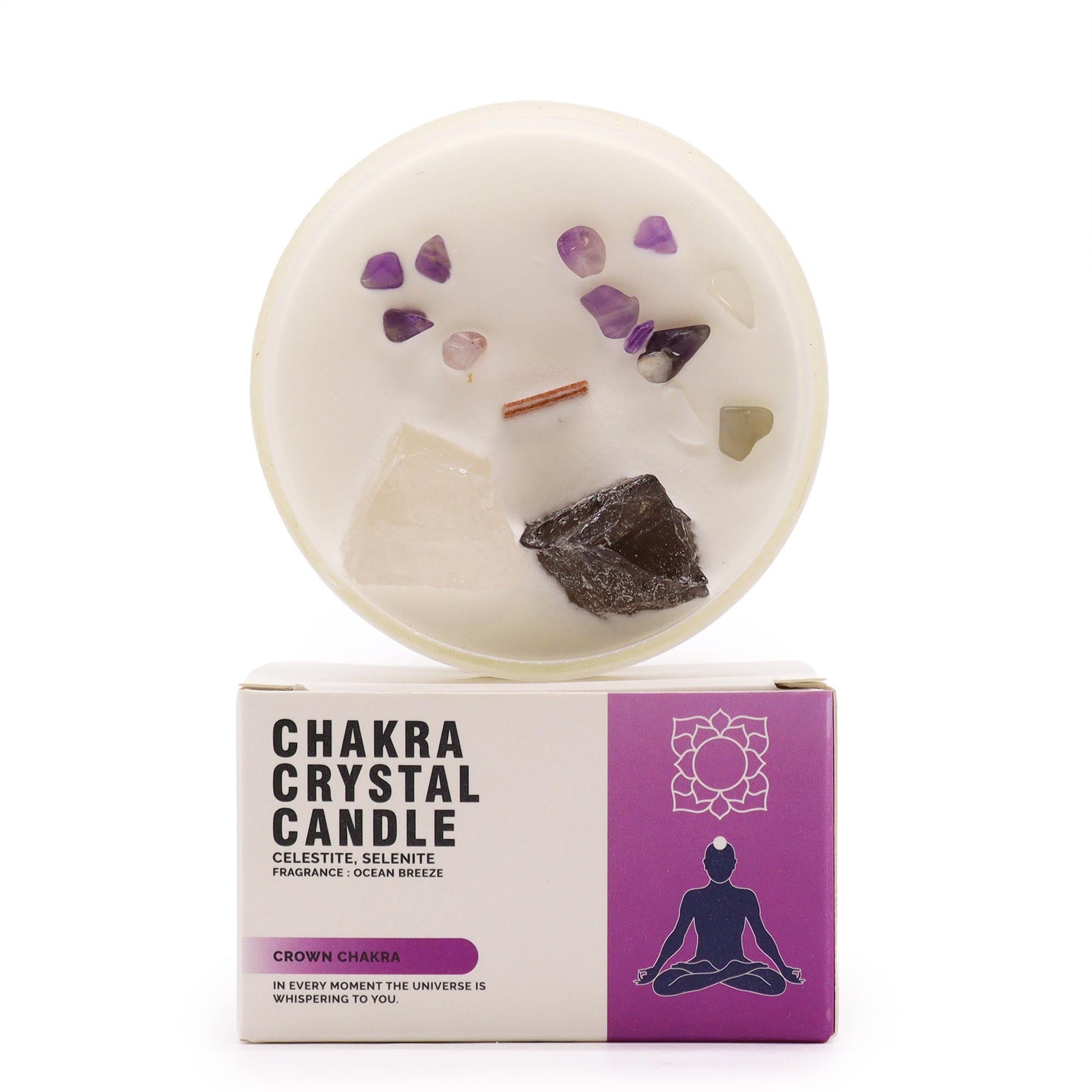 Chakra Crystal Candle - Crown Chakra - Luna Panther