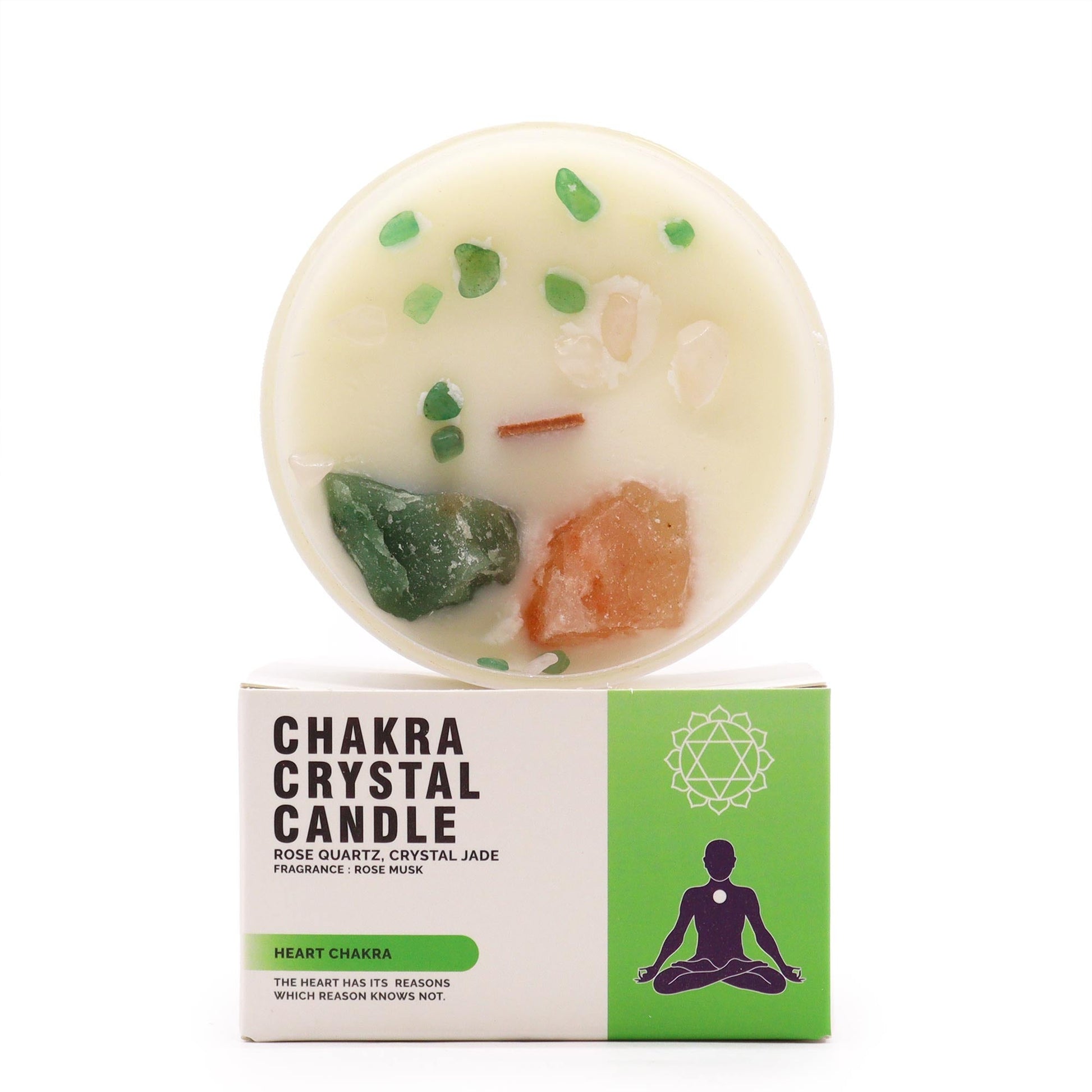 Chakra Crystal Candle - Heart Chakra - Luna Panther