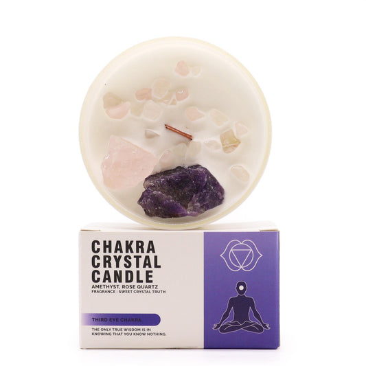 Chakra Crystal Candle - Third Eye Chakra - Luna Panther
