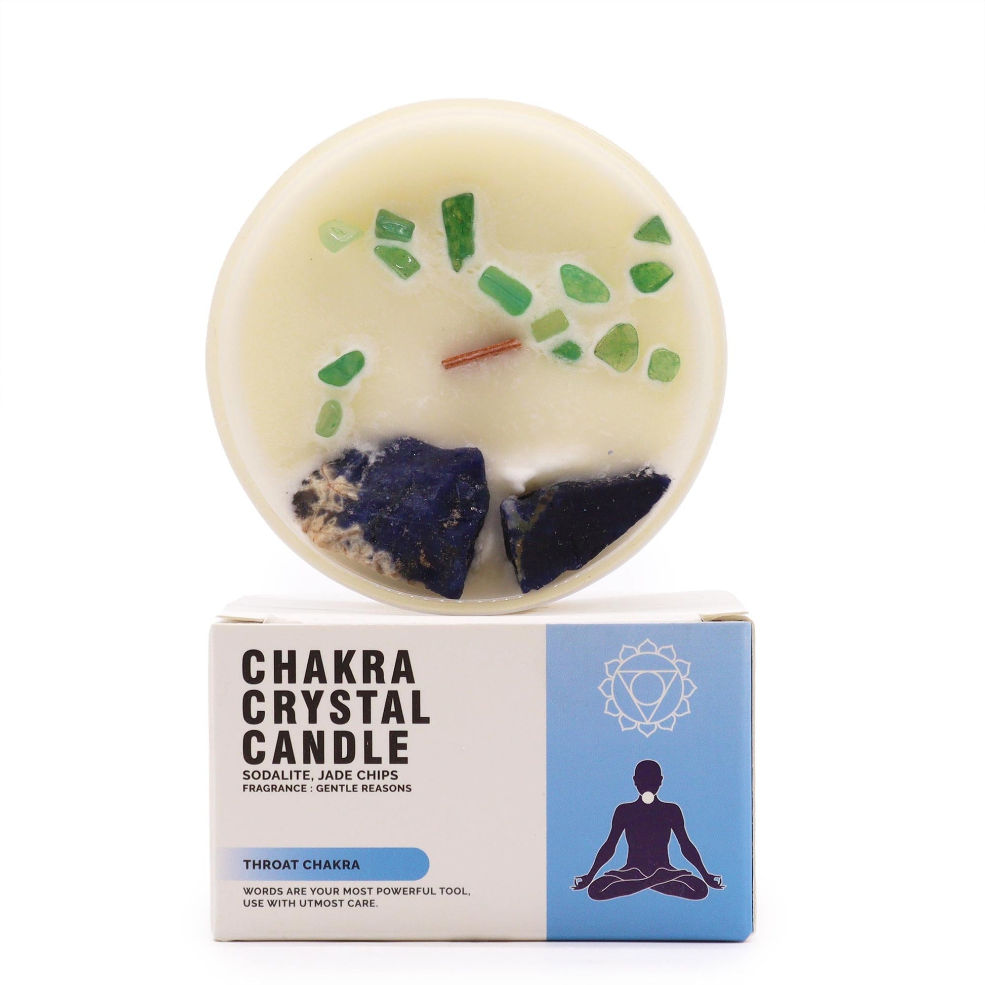 Chakra Crystal Candle - Throat Chakra - Luna Panther