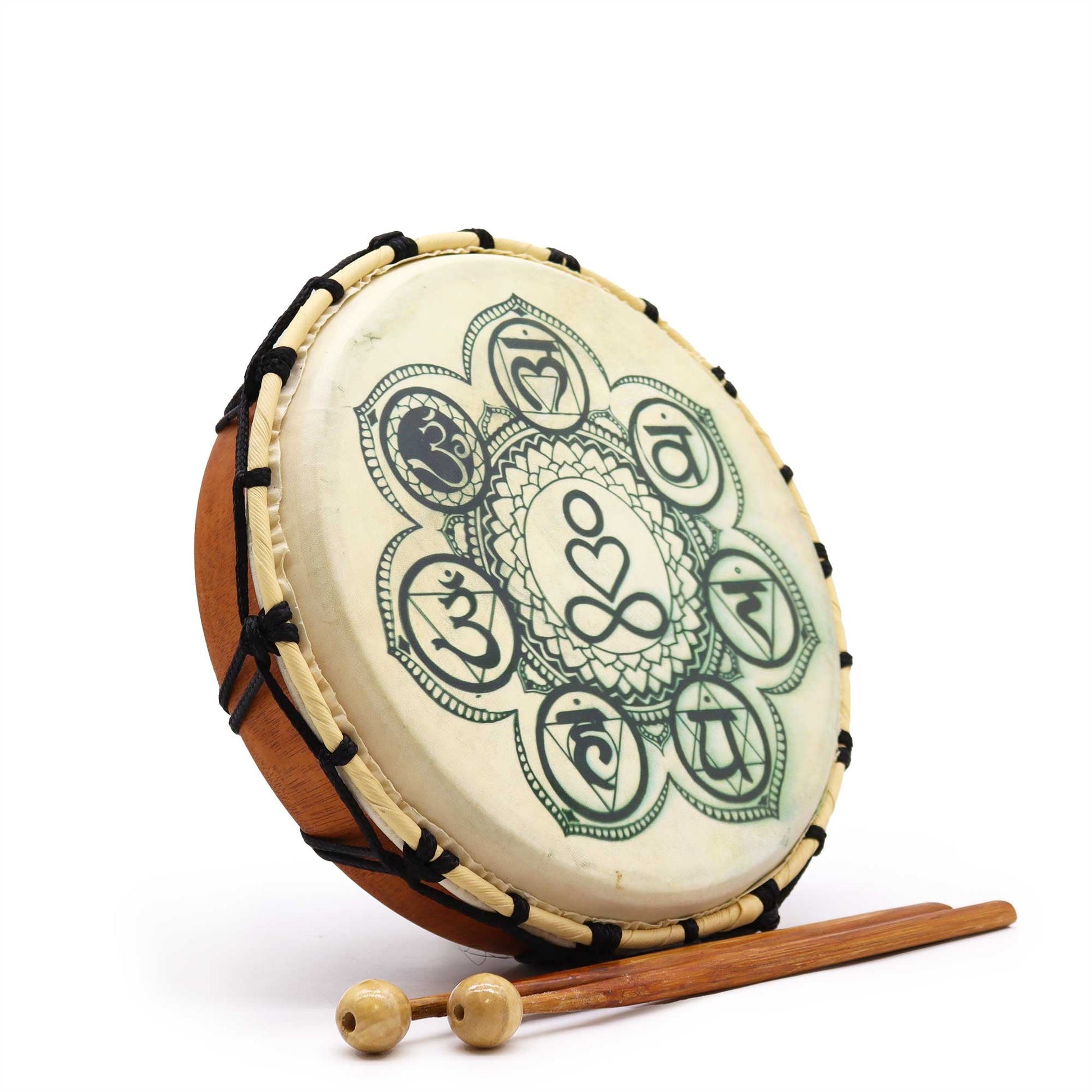 Chakra Shamanic Drum with Stick - 25cm Diameter at Luna Panther
