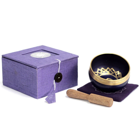 Polished Chakra Singing Bowl - Crown featuring natural patterning and unique variations - Luna Panther