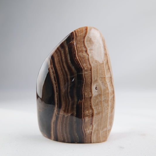 Chocolate Calcite Freeform — 360 g (95 mm) — one-of-a-kind natural crystal, product image 1 of 6.