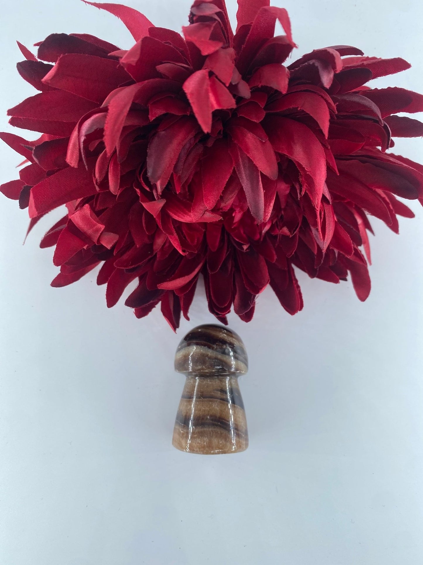 Polished Chocolate Calcite Mushroom featuring soft translucent tone and gentle sheen - Luna Panther