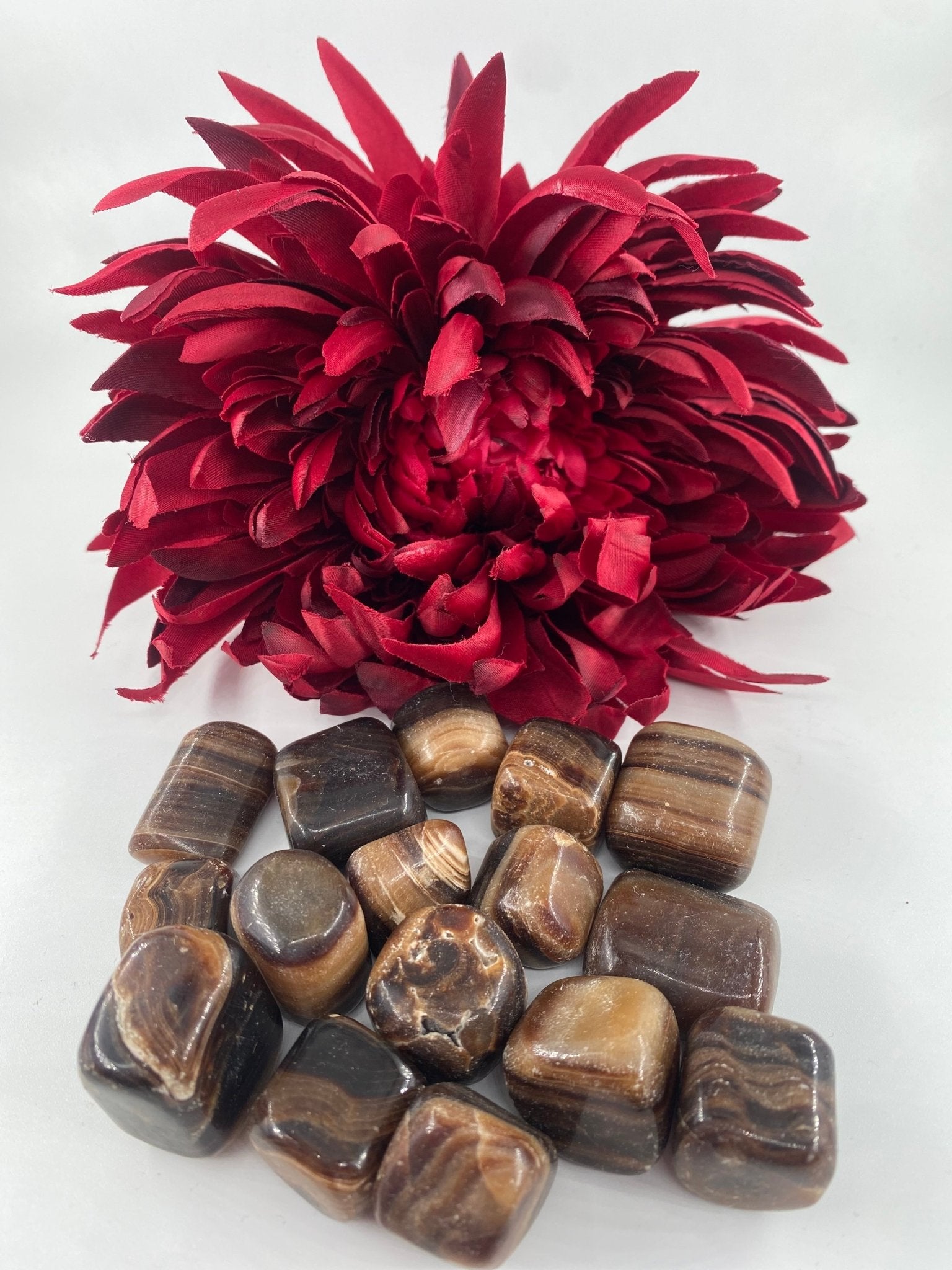 Polished Chocolate Calcite - Tumble Stone featuring soft translucent tone and gentle sheen - Luna Panther