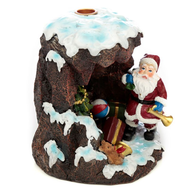 Polished Christmas Santas Grotto Backflow Incense Burner 1 featuring natural patterning and unique variations - Luna Panther