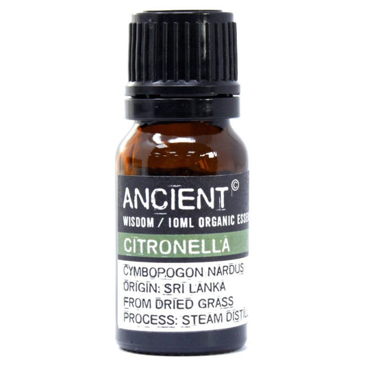 Polished Citronella Organic Essential Oil 10ml featuring natural patterning and unique variations - Luna Panther