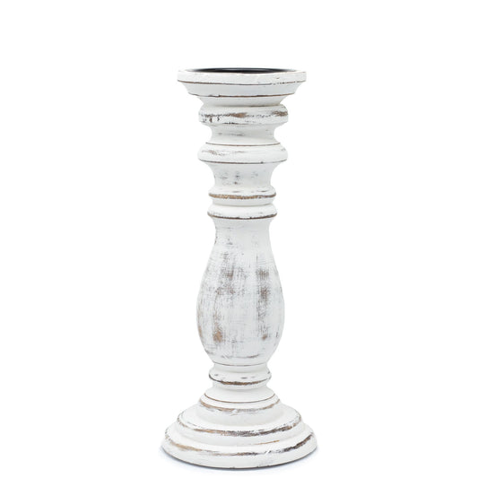 Polished Classic Candle Stand - Whitewash - Medium featuring natural patterning and unique variations - Luna Panther