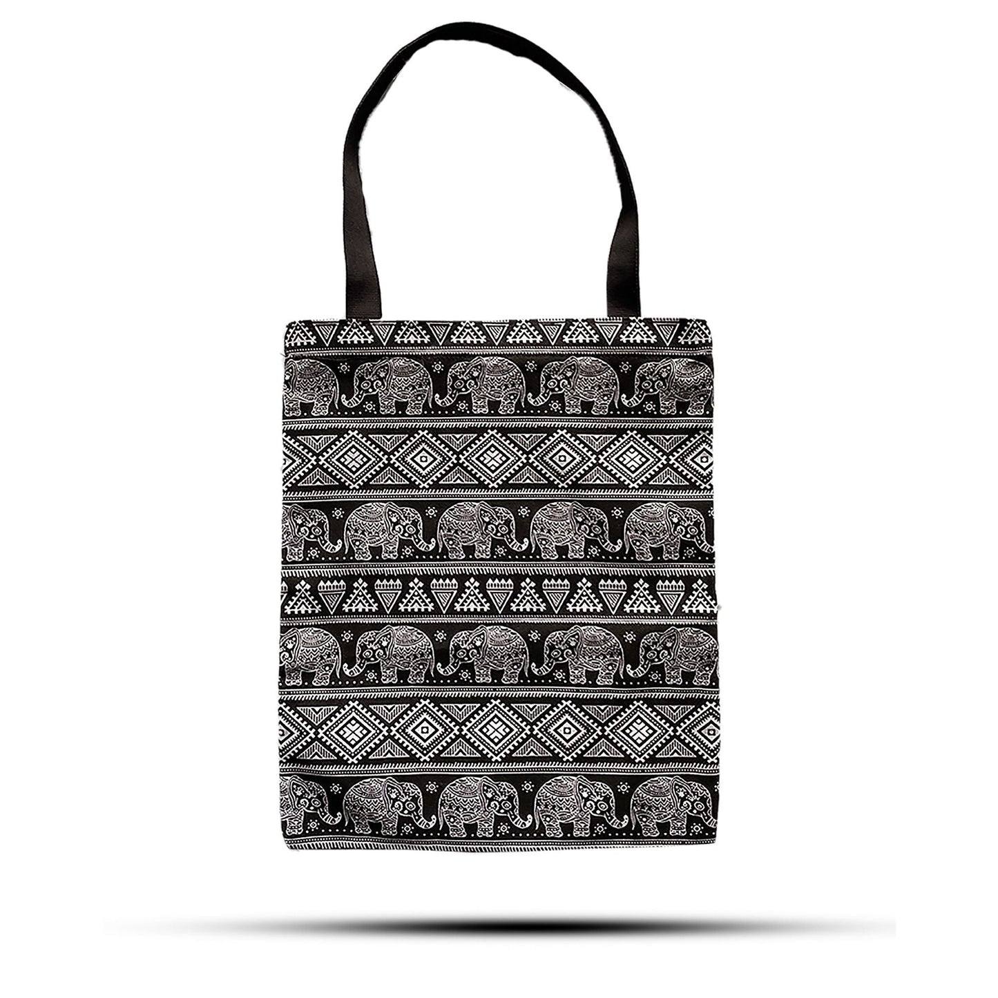 Polished Classic Tote Zipper Bag (Elephants Motiff) 40x34cm featuring natural patterning and unique variations - Luna Panther