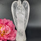 Polished Clear Quartz Angel 150mm 446grams featuring clear transparency and light-catching facets - Luna Panther