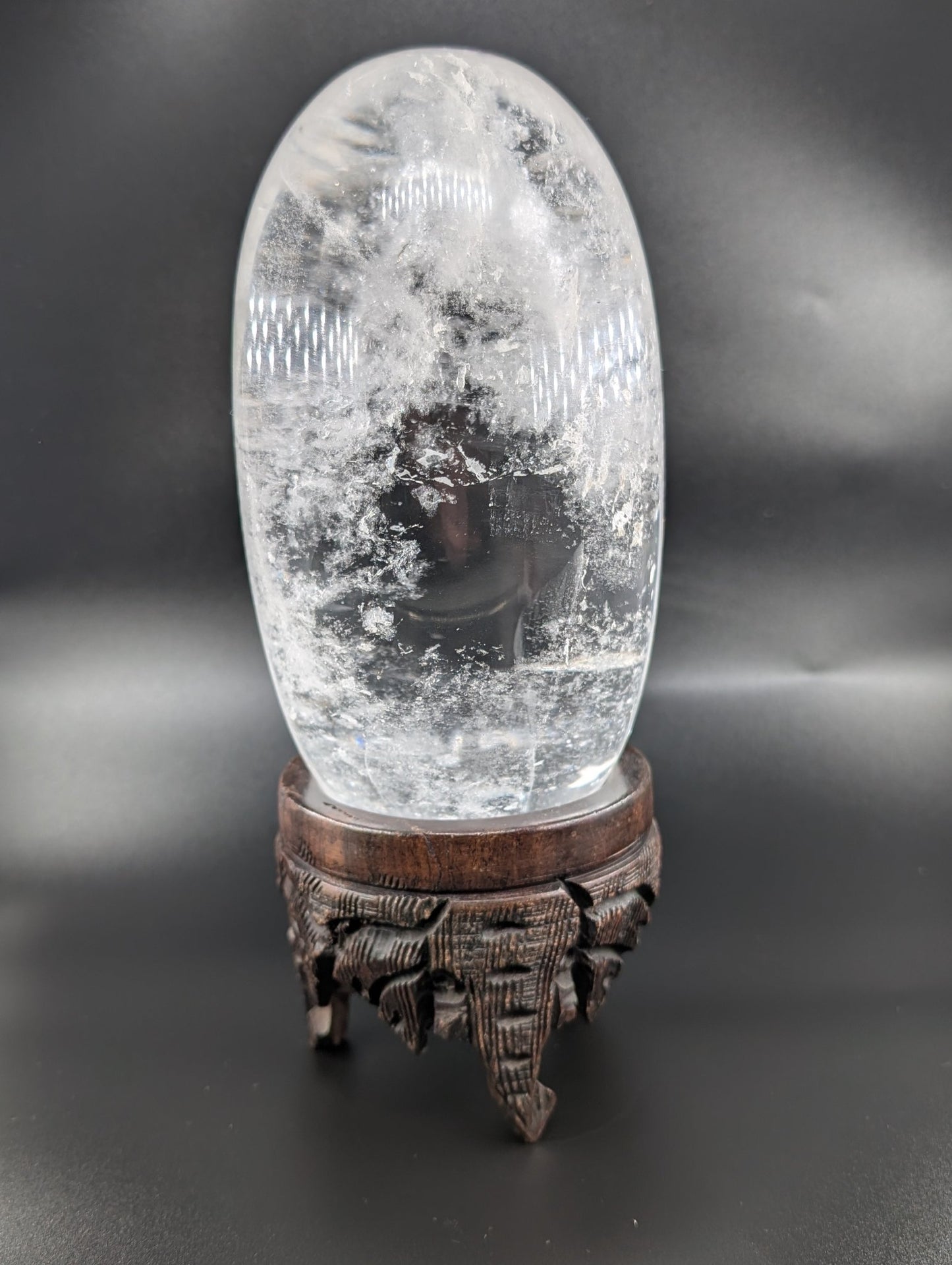 Polished Clear Quartz Shiva Lingam 2668g featuring clear transparency and light-catching facets - Luna Panther