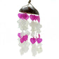Coconut & Capiz Wind Chimes - Pink and White Mix Shapes - 35cm - Luna Panther
