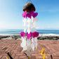 Coconut & Capiz Wind Chimes - Pink and White Mix Shapes - 35cm - Luna Panther