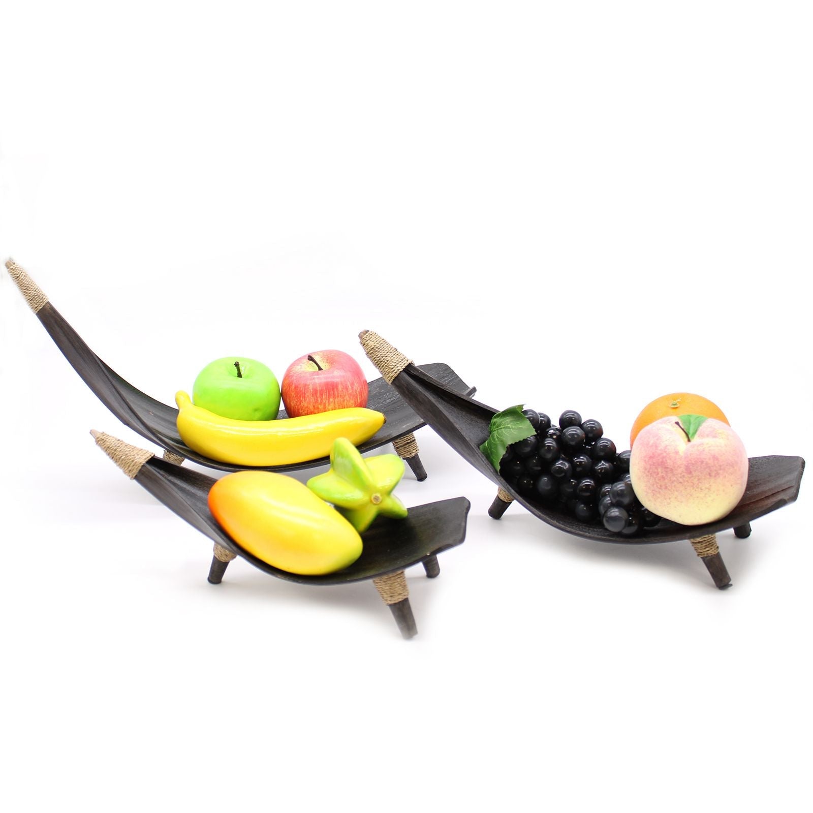 Coconut Leaf Fruit Bowl Set - Chocolate - Luna Panther