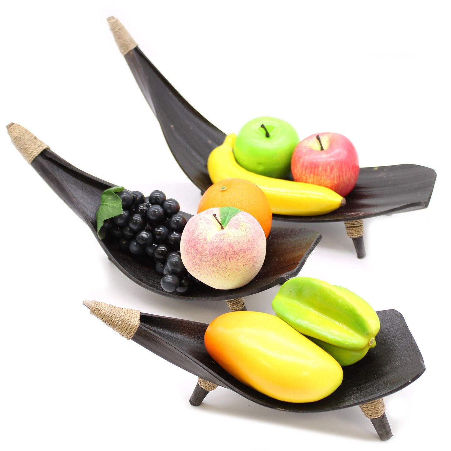 Coconut Leaf Fruit Bowl Set - Chocolate - Luna Panther