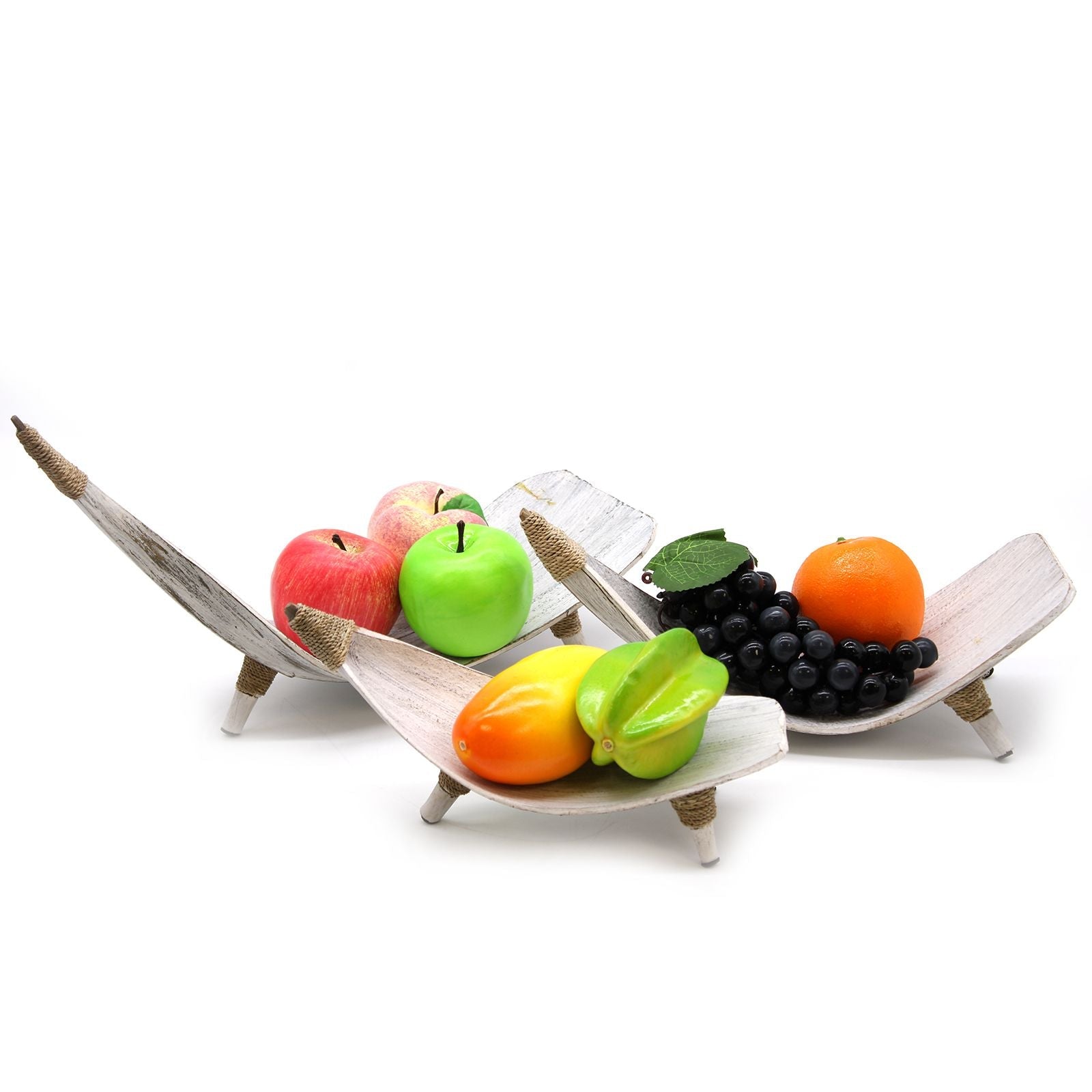 Coconut Leaf Fruit Bowl Set - Whitewash - Luna Panther