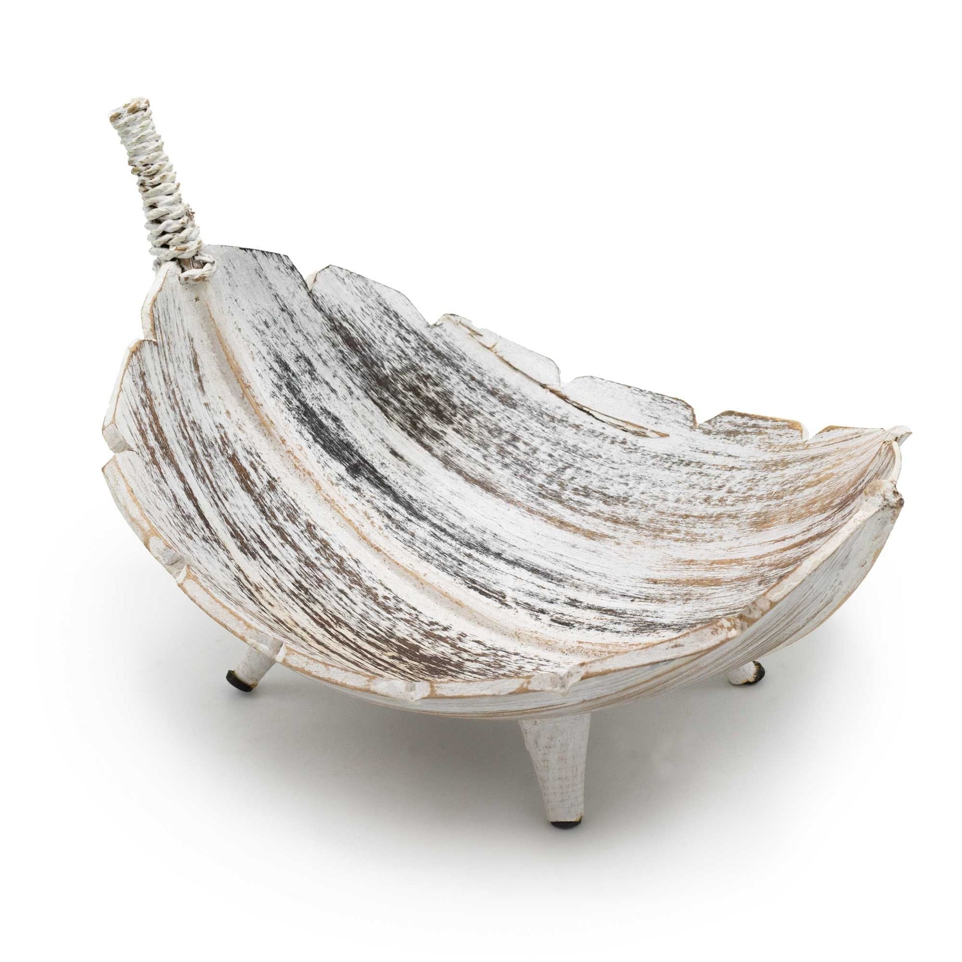 Coconut Leaf Large Fruit Bowl - Whitewash - Luna Panther