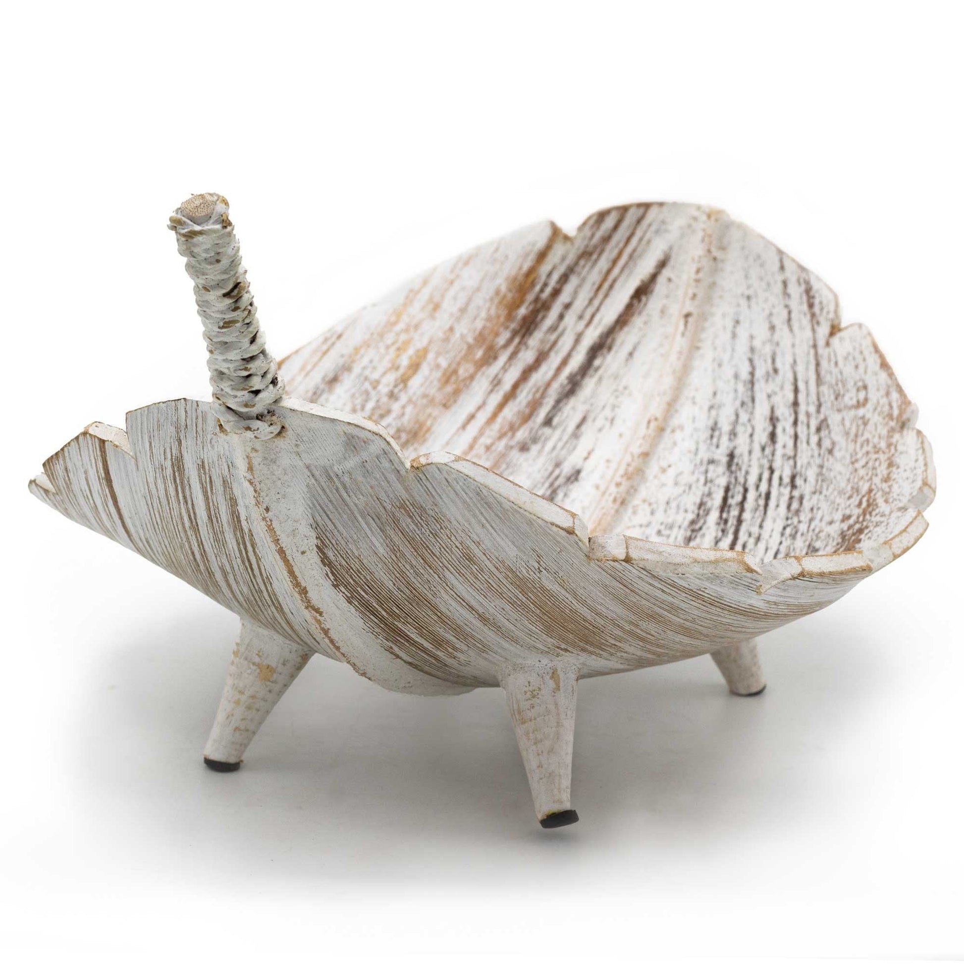 Coconut Leaf Large Fruit Bowl - Whitewash - Luna Panther