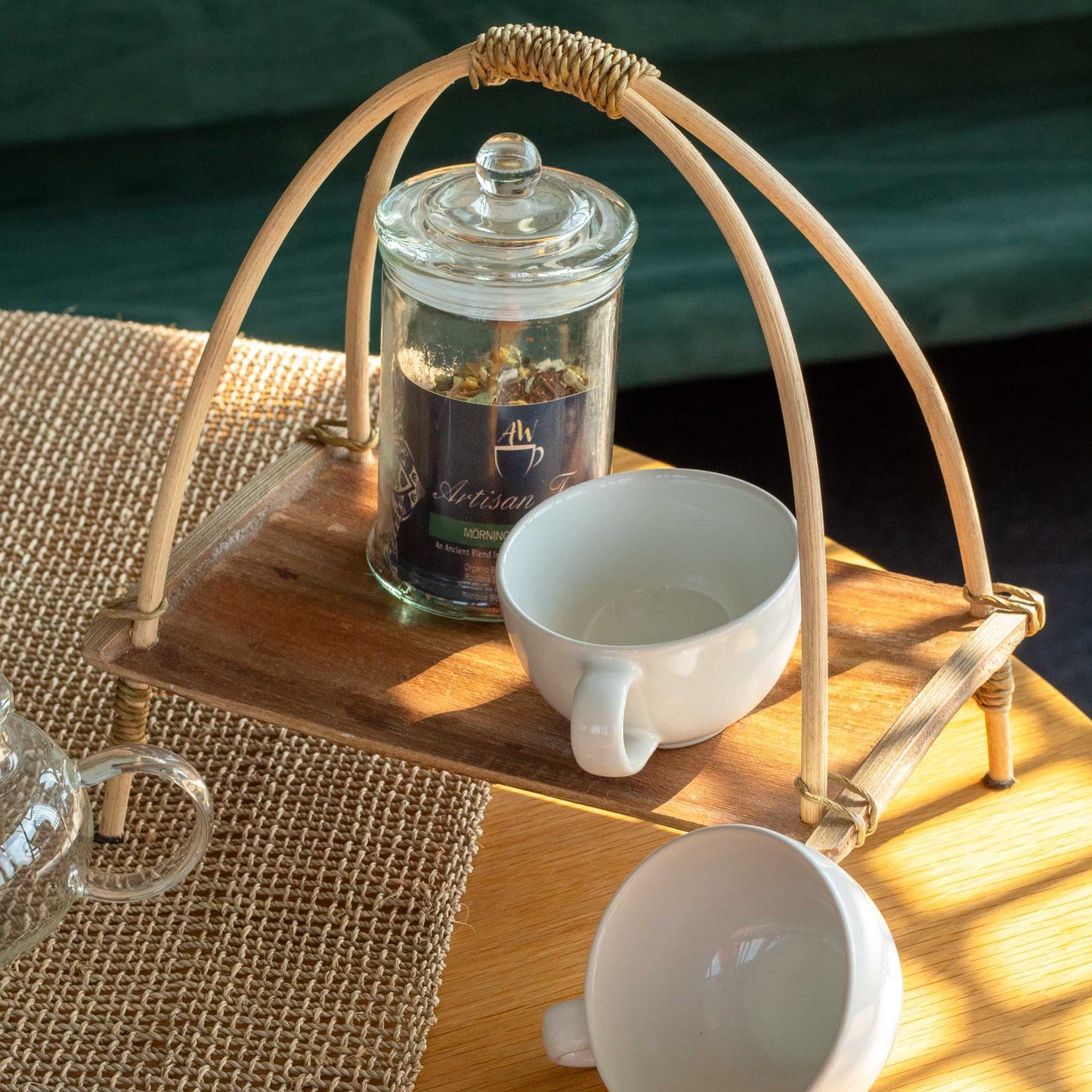 Coconut Leaf Tea Stand - Natural - Luna Panther